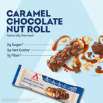 Atkins Caramel Chocolate Nut Roll Snack Bar, 16 Count, 1.55oz Bars