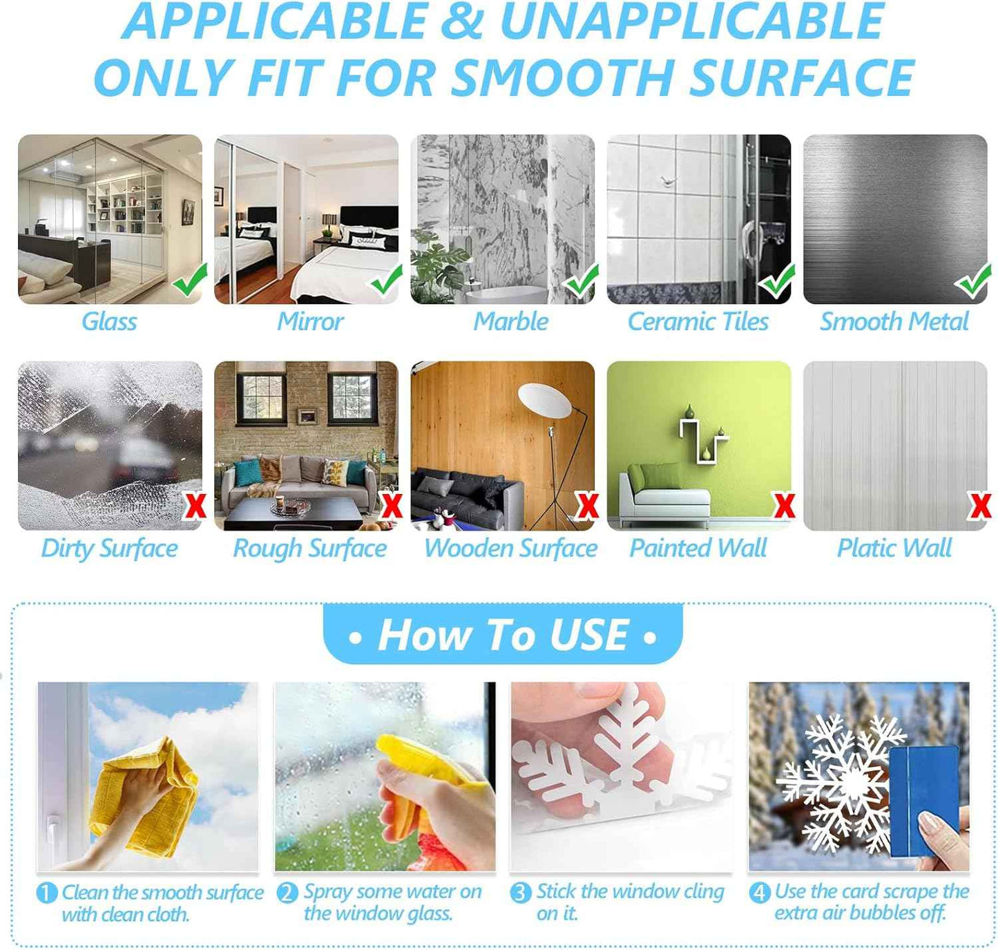 LUDILO 135Pcs Christmas Window Clings Snowflakes Window Decals Static Window Stickers for Christmas Decorations Windows Décor Ornaments Xmas Party Supplies Thanksgiving Party Décor