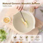 SENSARTE Ceramic Nonstick 3.0 Quart Saucepan with Double Spout Large Cooking Pot Non Toxic Kitchen Sauce Pot