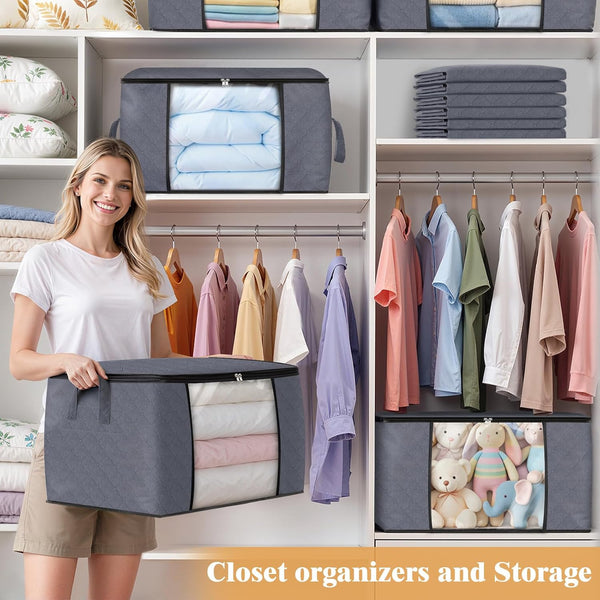 6 pack storage bags for clothes and blanket organization