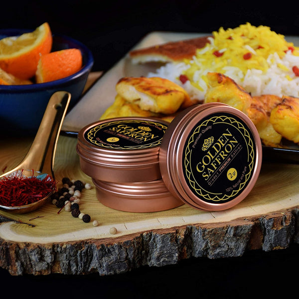 Golden Saffron, Finest Pure Premium All Red Saffron Threads Grade A+ Super Negin, Non-GMO Verified 2.0 Grams