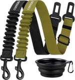 cooyoo dog seat belt 3 piece set adjustable nylon pet safety harness heavy duty elastic