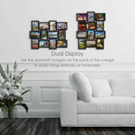 Melannco 18x23 inch black collage picture frame - multi-photo frame with 12 openings for family photos and home decor