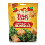 New York Bakery Texas Toast Garlic and Butter Croutons, 5 oz Resealable Bag, Hearth-Baked with Herbs
