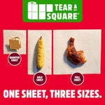 Brawny Tear-A-Square 3-Ply Paper Towels, 12 XL Family Rolls = 30 Regular Rolls, Strong, Absorbent, and Durable with 3 Sheet Sizes (Quarter, Half, Full)