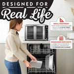 Gourmia French Door Air Fryer – 25 Qt Large Capacity Convection Oven, Fryfroce 360°, Digital Display with 17 Cooking Presets, Bake, Toast, Roast, Dehydrate, Fits 12” Pizza