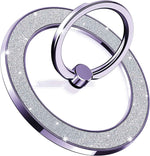 Magnetic Phone Ring Holder for MagSafe Cell Phone Grip Stand Finger Ring Stand Compatible with iPhone 17 16 15 14 13 12 Pro Max MagSafe Accessories Android. (Glitter Gold)