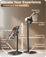 Adjustable Cell Phone Stand for Desk, Phone Stand for Recording, iPhone Holder for Filming