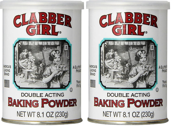 Clabber Girl Double Acting Baking Powder, Gluten-Free, Vegan, 8.1 Oz Can