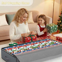 Budding Joy 90L Under Bed Storage Containers, Closet Organizers and Storage Bins, Foldable Underbed Storage Bags for Wrapping Paper, Blanket, Clothing, Comforter, Sweaters, Pillows, Linen Sheets, Grey