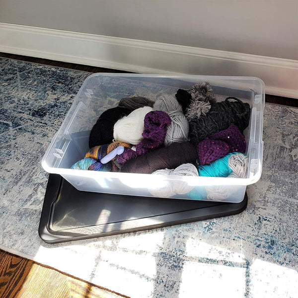 HOMZ 2-Pack Snaplock Storage Bins for Organization and Storage