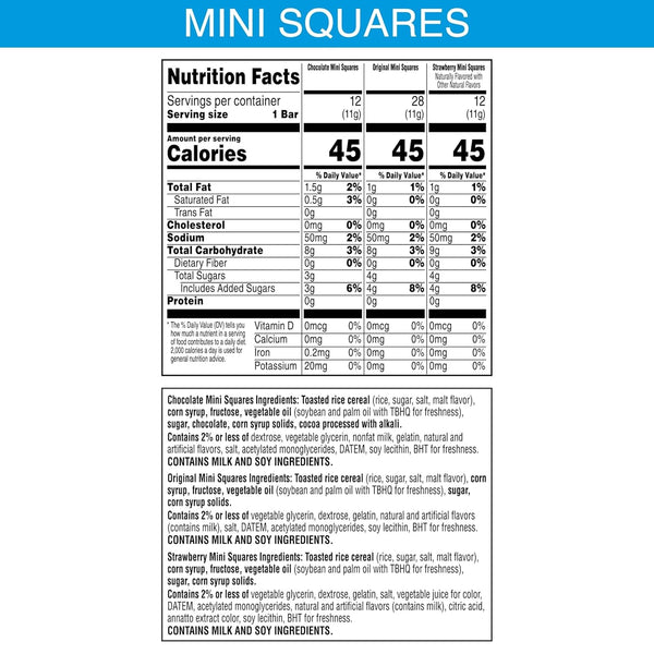 Rice Krispies Mini Crispy Marshmallow Squares Variety Pack Snacks
