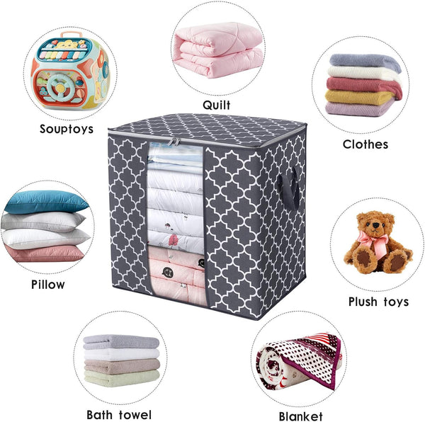 Storage bags for comforters and bedding with large capacity and sturdy zippers