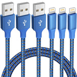 iphone 3 pack 10ft lightning nylon braided apple mfi certified fast charging cord