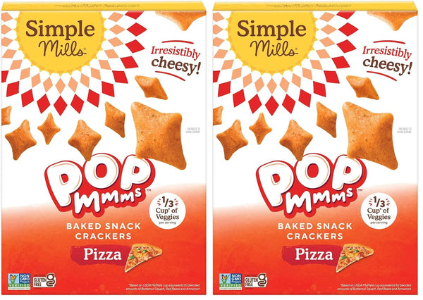Simple Mills Pop Mmms Cheddar Baked Snack Crackers, Gluten Free, 4 Ounce (Pack of 3)