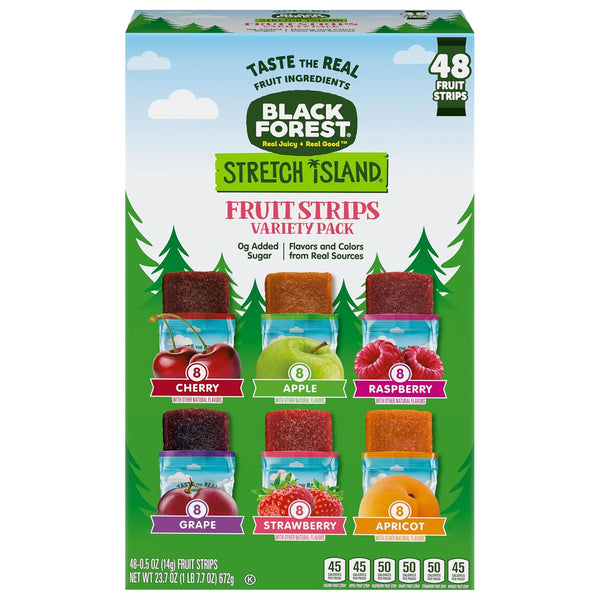 Black Forest Stretch Island Fruit Strips Variety Pack, 48 ct, Non-GMO, Zero Grams Added Sugar