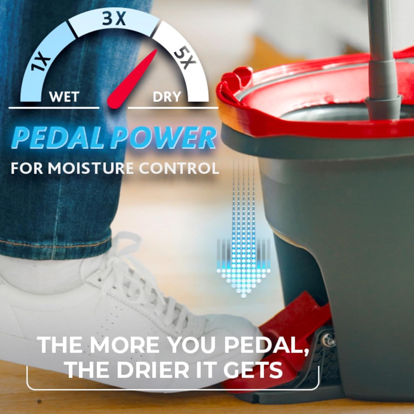 O-Cedar EasyWring Microfiber Spin Mop, Bucket Floor Cleaning System, Red, Gray, Standard - Rayz Mart