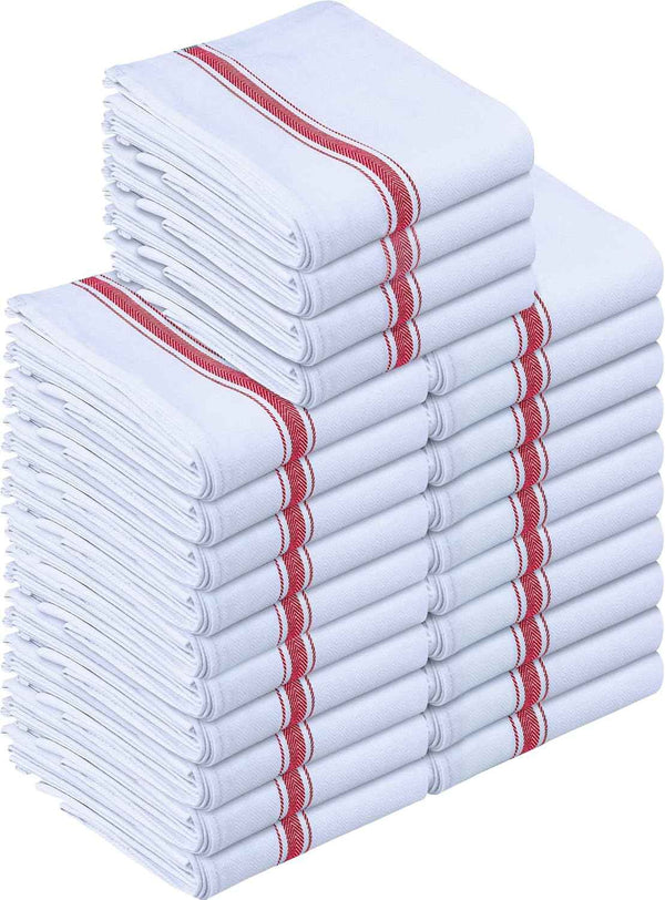 Utopia Towels Blue Dish Towels [12 Pack - 15 x 25 Inches] 100% Ring Spun Cotton Highly Absorbent & Reusable Cleaning Bar, Tea, Kitchen and Dishcloths Set - 200 GSM