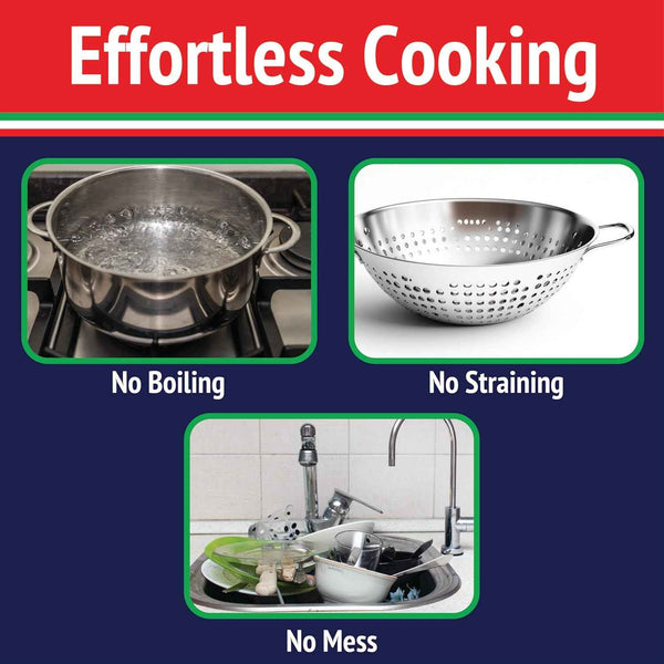 Original Fasta Pasta Microwave Cooker with Lid & Built-in Strainer, Patented Design for Perfect Al Dente Pasta Every Time