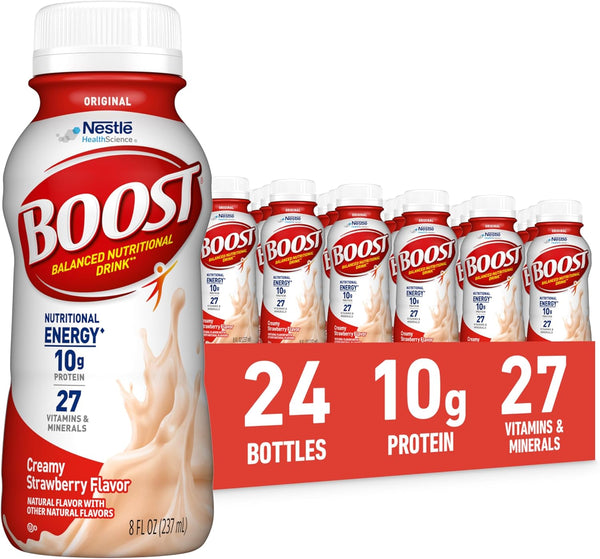BOOST Original Ready to Drink Nutritional Drinks, Rich Chocolate, 8 Fl Oz Bottles (Pack of 24)