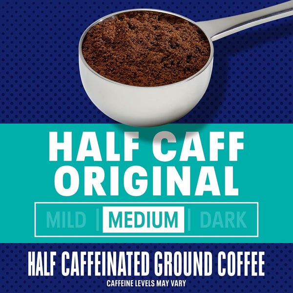 Maxwell House Half Caff Original Medium Roast Ground Coffee Canister, 25.6 oz Kosher Certified