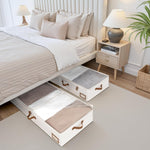 StorageWorks Large Under Bed Storage Containers with Handles and Label Holder, 2 Pack Ultra-thick Fabric Storage Bins