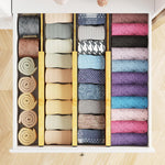 Bamboo dresser drawer dividers for organization and customization