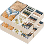 12-piece foldable drawer organizer set for home storage