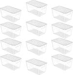 Vtopmart 6 Pack Clear Stackable Storage Bins with Lids, Medium Plastic Containers with Handle for Pantry Organizer and Storage,Perfect for Kitchen,Fridge,Cabinet, Closet,Bathroom Organization