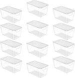Clear Stackable Storage Bins with Lids for Pantry Organizer and Storage