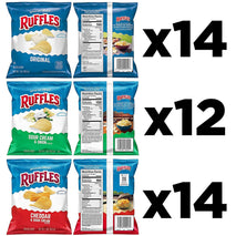 Ruffles Potato Chips Variety Pack, 40 Count, Assorted Flavors