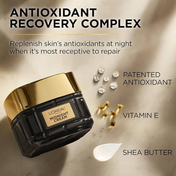 L'Oreal Paris Age Perfect Anti-Aging Midnight Cream, Face Moisturizer, 1.7oz, Serum Sample, Sensitive Skin