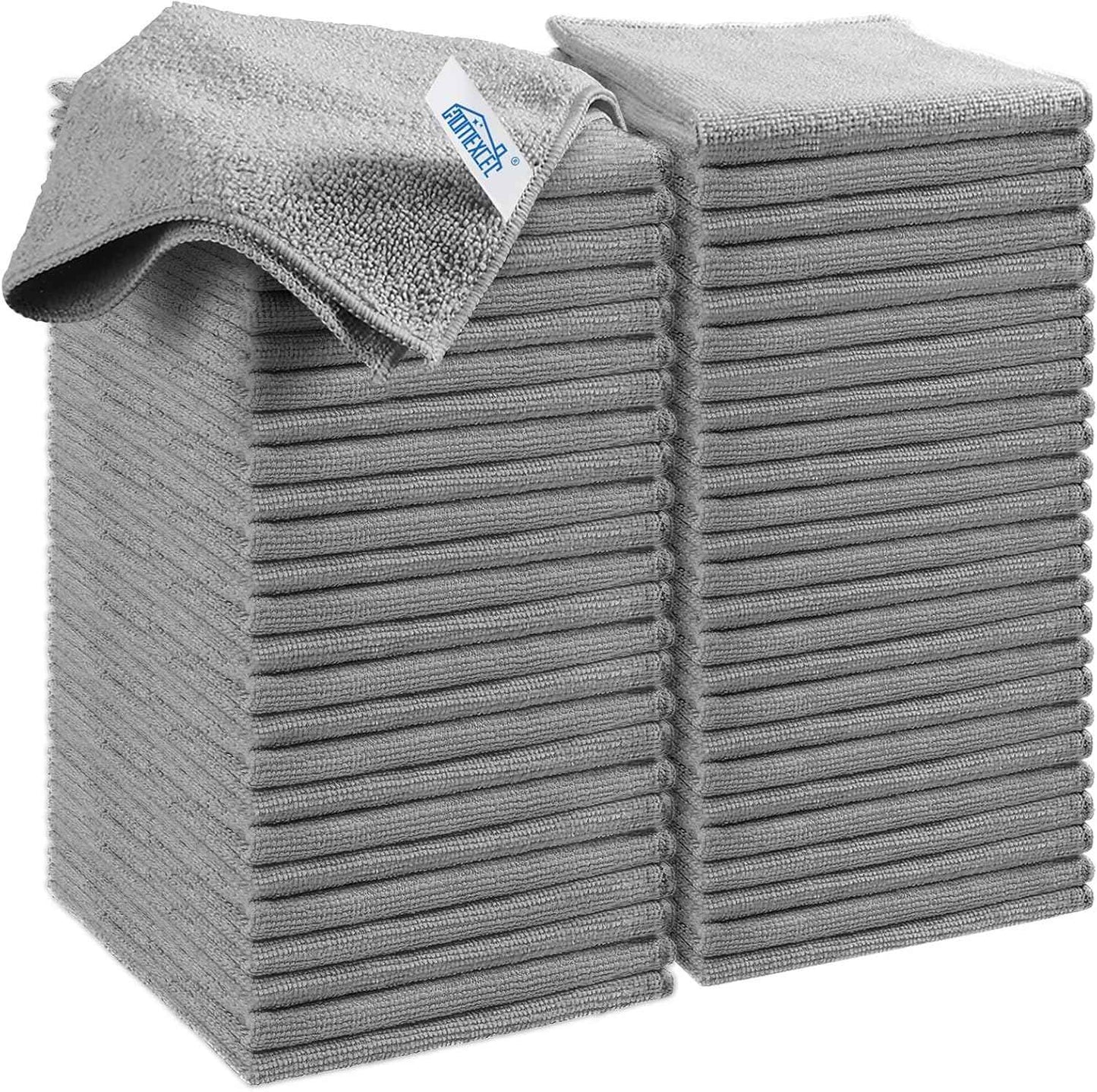 HOMEXCEL Microfiber Cleaning Cloth, Kitchen Towels 12 Pack, Lint Free, Scratch-Free, Highly Absorbent, Reusable Dish Towels for Kitchen and Household