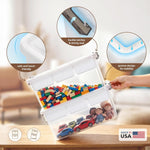 17-Quart Plastic Storage Box with Removable Tray for Arts and Crafts Supplies