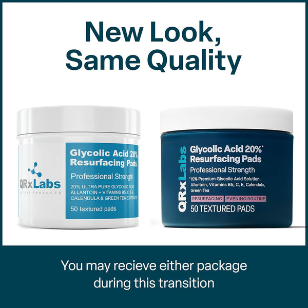glycolic acid 20% resurfacing pads for face and body with vitamins b5 c e green tea calendula allantoin peel pads