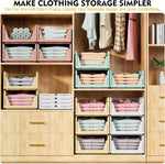 5 Pack Stackable Closet Storage Baskets for Laundry Room Wardrobe Storage