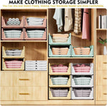 SNSLXH 5 Pack Stackable Closet Storage Baskets, Multifunctional and Foldable Closet Organizer for Bathroom Kitchen Laundry Room Wardrobe Storage