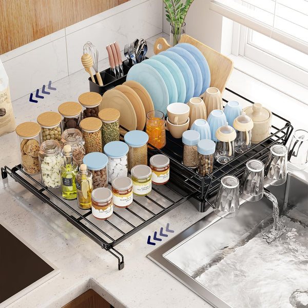 Expandable Dish Drying Rack for Kitchen Counter