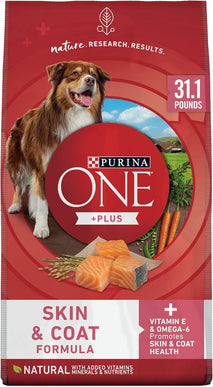 purina one natural sensitive stomach dry dog food plus skin & coat formula salmon 31.1 lb bag