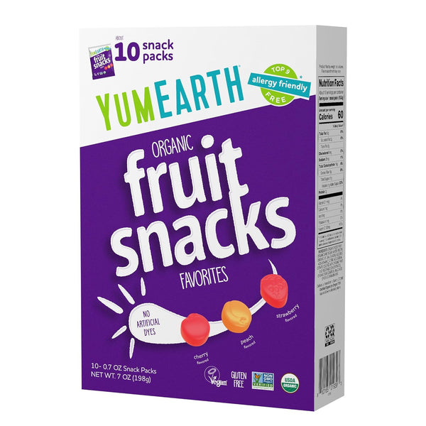 YumEarth Organic Tropical Fruit Snacks (Pack of 35) - 0.7 Ounce Snacks Packs - Non GMO, Gluten Free, Vegan, Dye Free - Pineapple, Raspberry, Mango