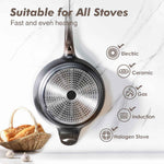 SENSARTE Nonstick 12 Inch Large Deep Frying Pan Skillet with Lid Induction Pan Healthy Non Toxic Cooking Pan