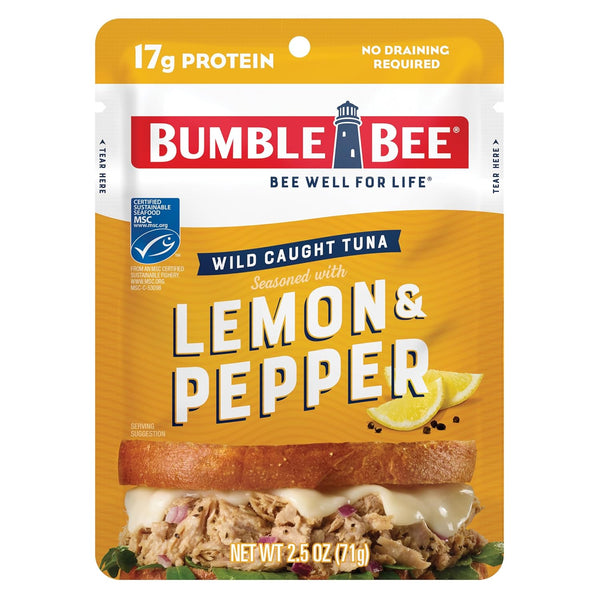 Bumble Bee Spicy Thai Chili Seasoned Tuna Pouch - Wild Caught, Ready to Eat, 15g Protein per Serving, 2.5 oz Packet (Pack of 12)