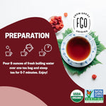 FGO Organic Red Raspberry Leaf Tea Bags, 100 Eco-Conscious Tea Bags, Caffeine Free, Imported from Germany