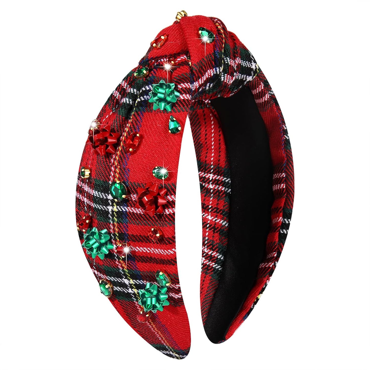 MOLOCH Christmas Headband for Women Christmas Tree Bow Snowflake Knotted Headband Jeweled Crystal Xmas Head Band Xmas Decorations Gifts