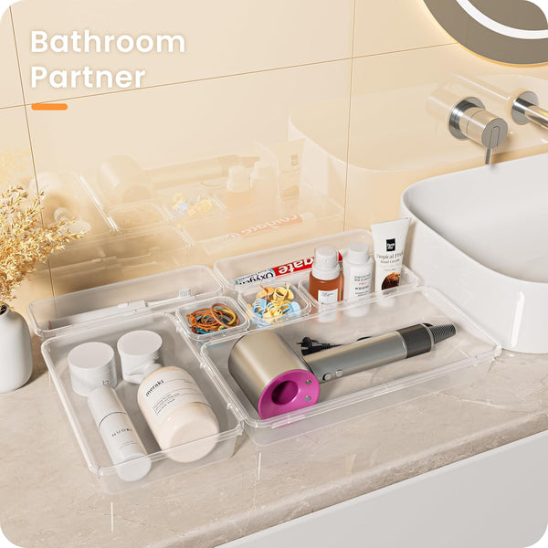 Drawer Organizer for Bathroom, Vanity, and Desk Drawers