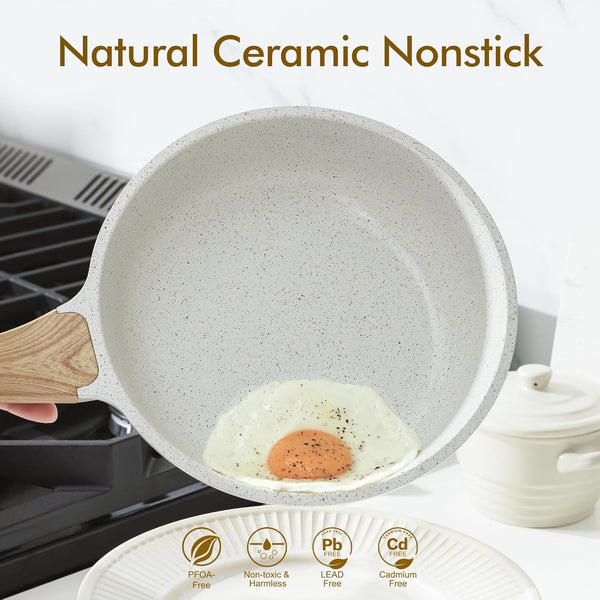 Sensarte nonstick ceramic 8-inch skillet for eggs, omelets, induction compatible