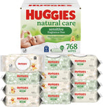 Huggies Natural Care Sensitive Baby Wipes, Unscented, Hypoallergenic, 6 Flip-Top Packs (288 Wipes Total)
