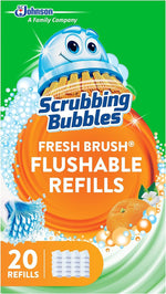 Scrubbing Bubbles Toilet Bowl Cleaning System with Flushable & Disposable Cleaner Refill Pads, Fights Odors and Helps Remove Limescale & Hard Water Stains, Citrus Scent, 1 Wand + 4 Refills + 1 Stand