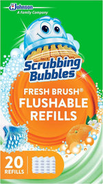 Scrubbing Bubbles flushable toilet bowl wand cleaner refills, 20-count citrus scent pack