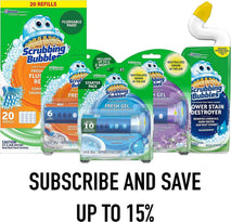 Scrubbing Bubbles Fresh Gel Toilet Bowl Cleaning Stamps, Helps Keep Toilet Clean and Helps Prevent Limescale & Rings, Rainshower Scent, 1 Dispenser with 6 Fresh Gel Stamps
